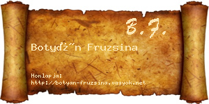 Botyán Fruzsina névjegykártya